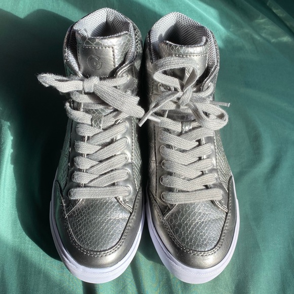 G By Guess High Top Sneakers Grey Silver - Picture 2 of 7